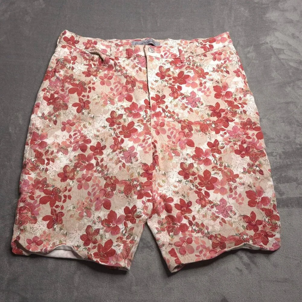 Gloria Vanderbilt Womens Bermuda Jean Shorts 18 High Rise Floral Print Stretch - Picture 2 of 5